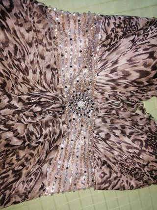 Vestido de fiesta largo estampado