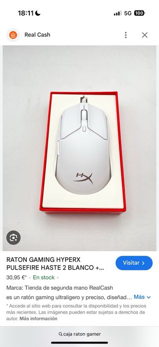 Ratón Gaming HyperX Pulsefire Haste 2 Blanco