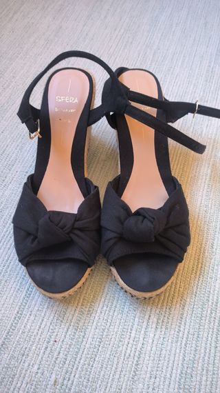 Sandalias esparto negras