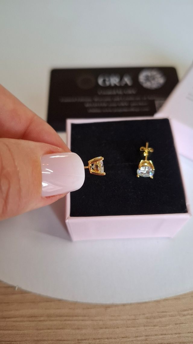 Pendientes Moissanita Oro Blanco