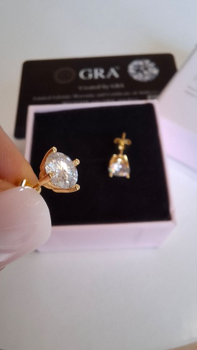 Pendientes Moissanita Oro Blanco