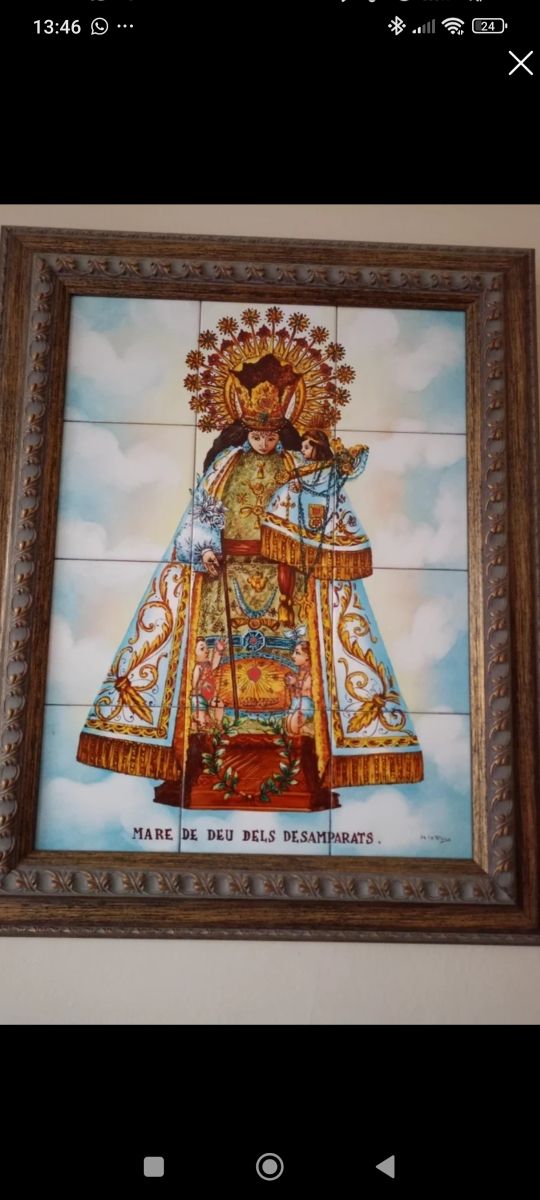 Cuadro Cerámica Virgen de los Desamparados.