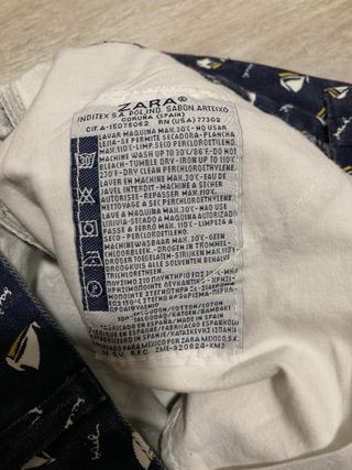 Shorts niña Zara 14 años estampado barcos