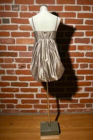 Vestido fiesta Zinco plateado tornasol mini