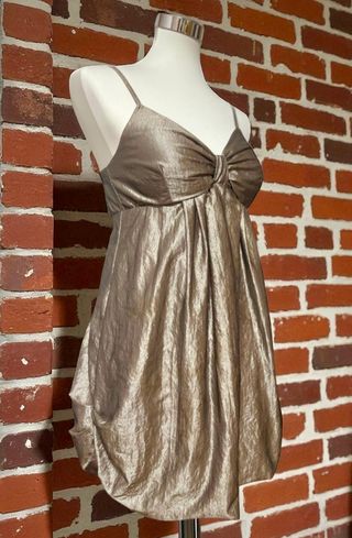 Vestido fiesta Zinco plateado tornasol mini