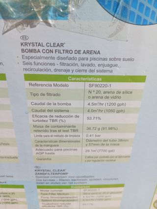 Vendo Depuradora Intex SF90220-1