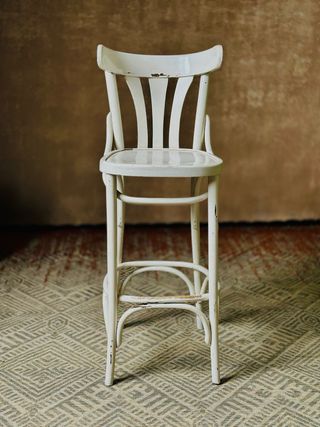 Taburete Alto Madera Blanco