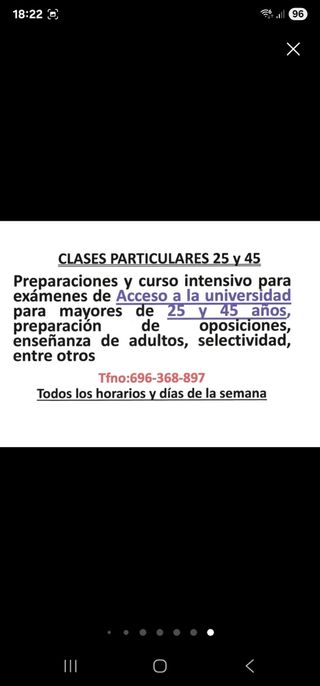 CLASES PARTICULARES Y CURSOS INTENSIVOS, ACCESOS