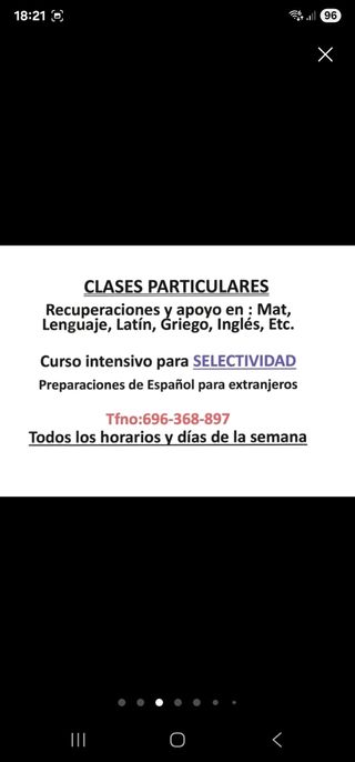 CLASES PARTICULARES Y CURSOS INTENSIVOS, ACCESOS