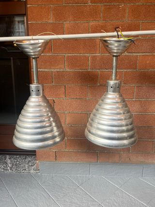 Lampade a sospensione alluminio anni '70 (2 pz)