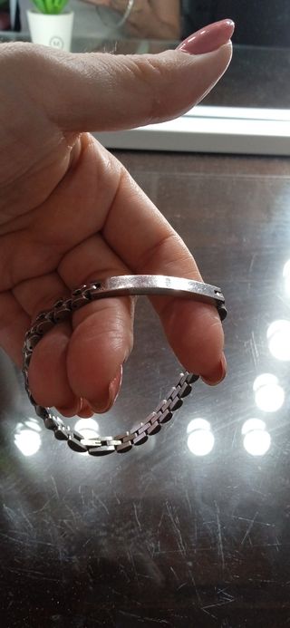 Pulsera de acero plateada