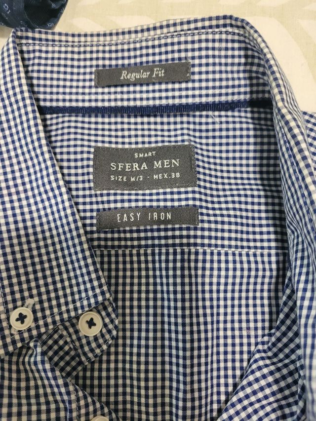 Camisa Sfera Men Talla M Cuadros Azul