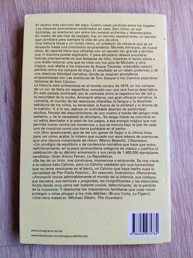No tengo miedo (Panorama de narrativas nº 793)