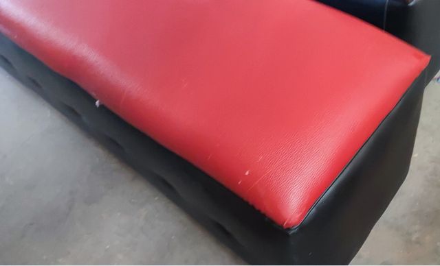 2 Bancos Asientos Tipo Sofá Rojo/Negro