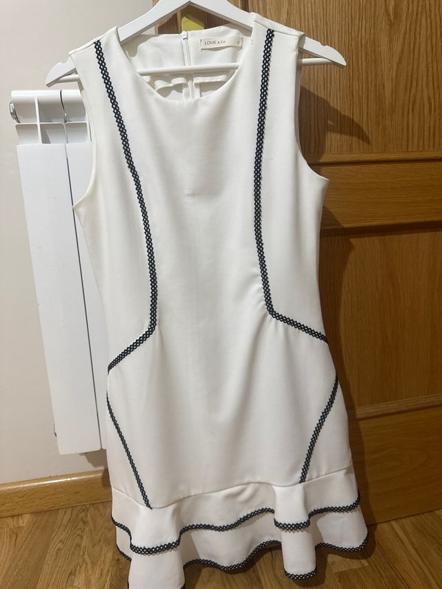 Vestido LOVE & CO blanco y negro sin mangas Talla 