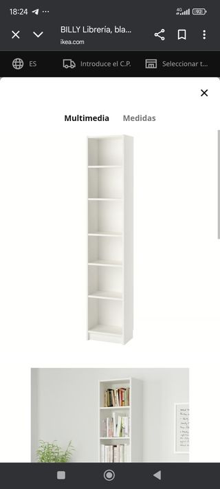 Estantería Billy 40cm Blanca