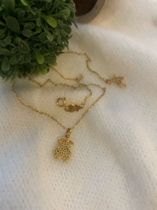 Collar Oso Multicolor Bisutería Dorada