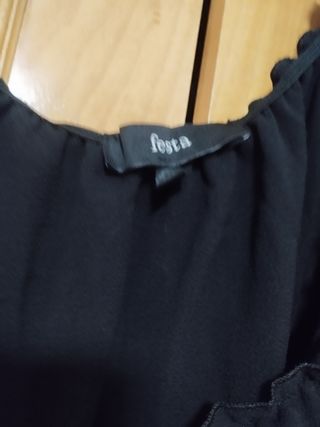 Blusa fiesta negra elástica talla 48-50