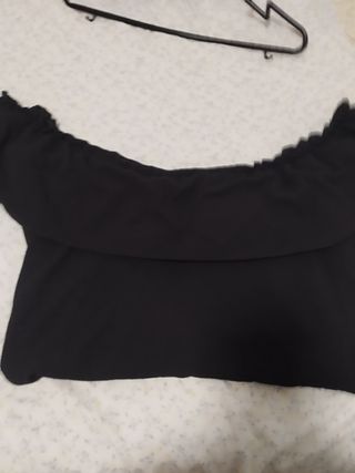 Blusa fiesta negra elástica talla 48-50