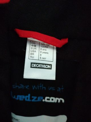 Tuta da sci rossa DECATHLON TG 8 Anni