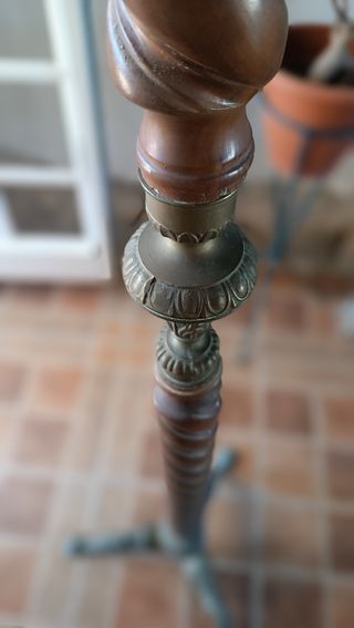 Perchero Antiguo Bronce y Caoba