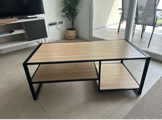 Mesa de centro moderna madera y metal