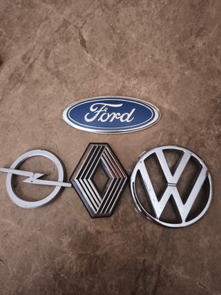 Lote 4 Emblemas Coches Vintage: Ford, VW, Opel, Re