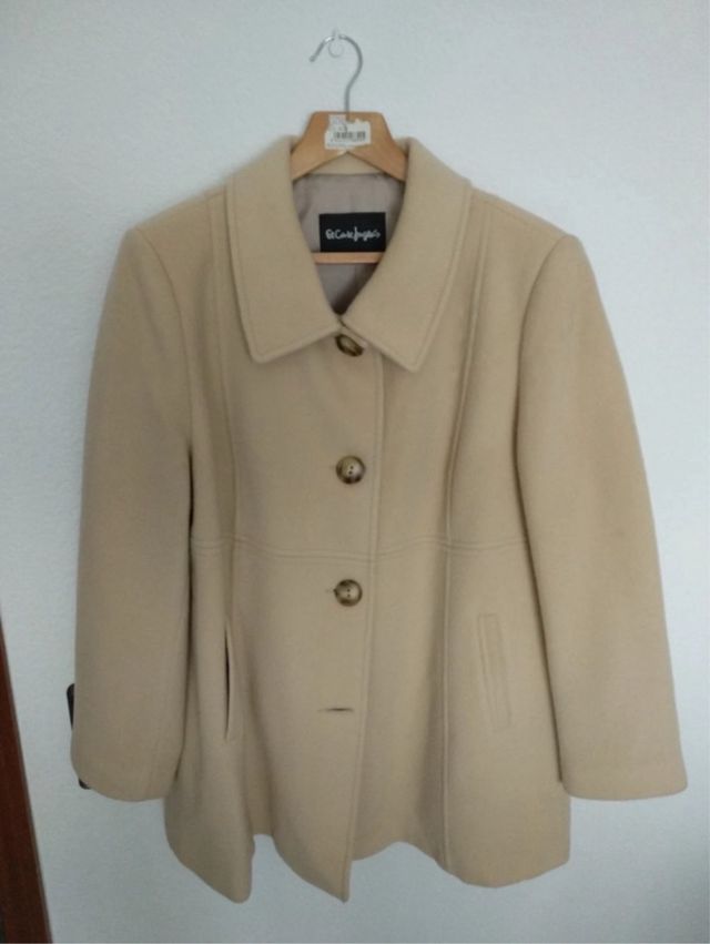 Chaqueta de lana El Corte Inglés beige para mujer
