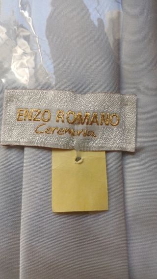 Corbata Enzo Romano Ceremonia Plata con etiqueta 