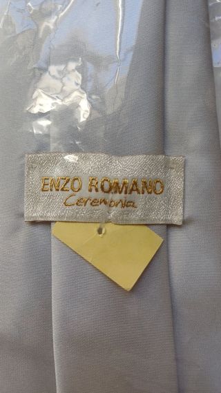 Corbata Enzo Romano Ceremonia Plata con etiqueta 