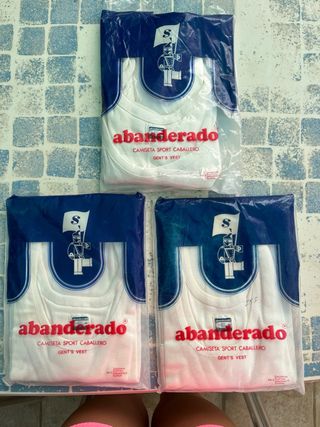 3 Camisetas Abanderado Blancas Tirantes Talla S
