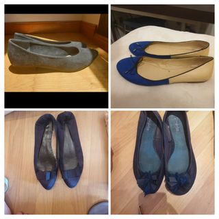 Zapatos planos negros y azules