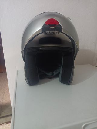 Casco integral plateado