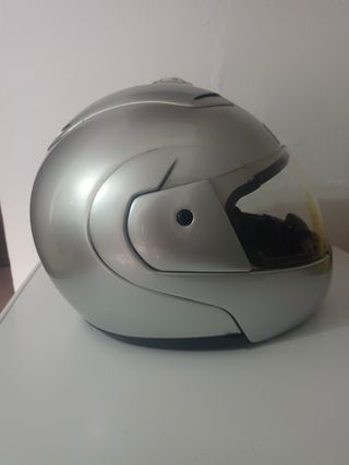 Casco integral plateado