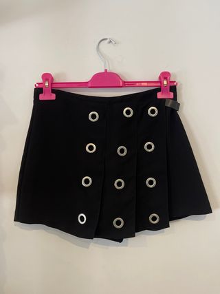 Falda-pantalón Zara negra con ojales