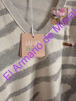 Jersey Liu Jo Rayas Plateadas Talla S