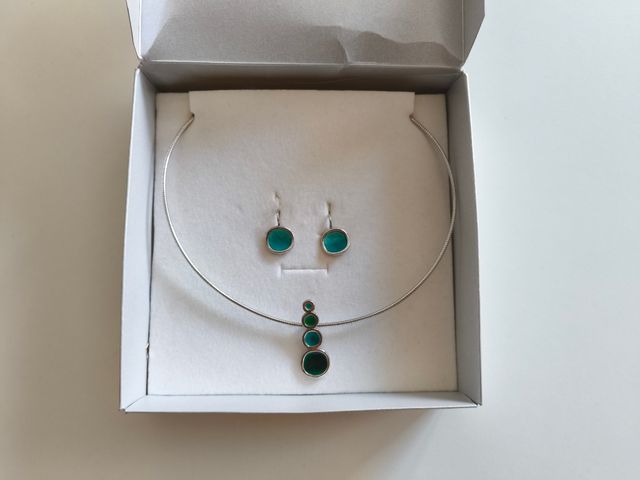 Conjunto Argent Basic Plata y Turquesa