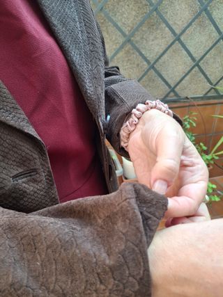 Chaqueta de piel marrón
