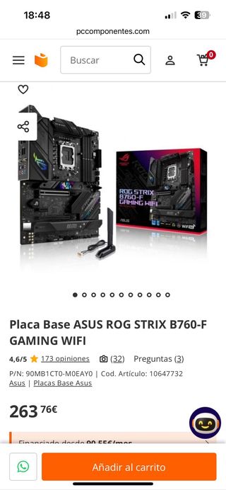 Placa Base ASUS ROG STRIX B760-F GAMING WIFI