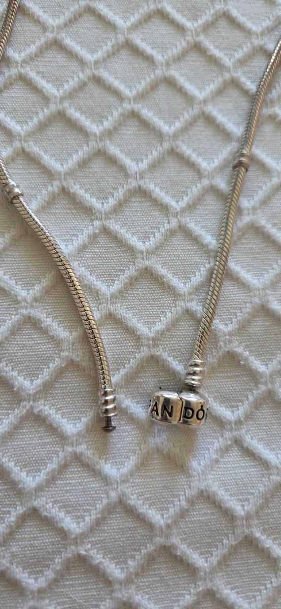 Collar Pandora Cadena Serpiente Plata