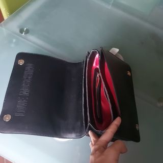 Borsa Love Moschino nera con inserti bianchi