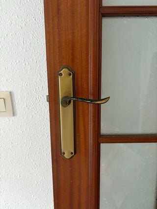 Puerta interior de madera con cristal