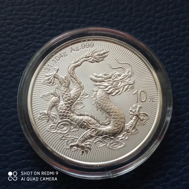 Dos Onzas de Plata año 2025, Dragón y COLUMNARIO.