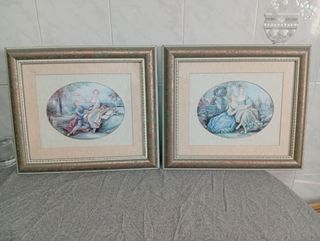 Coppia di quadri classici in oro