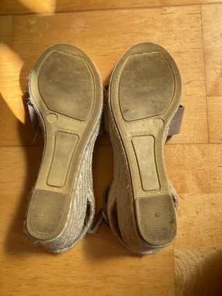 Sandalias cuña esparto beige