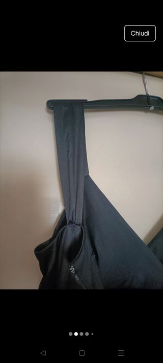 Abito nero satin donna elegante sera M