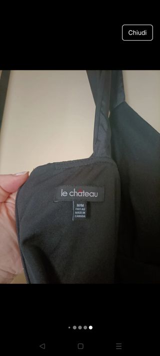 Abito nero satin donna elegante sera M