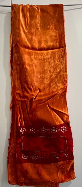 Bufanda Terciopelo Naranja y Rojo