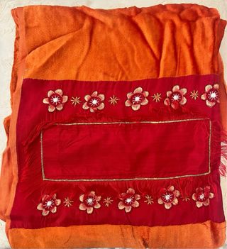 Bufanda Terciopelo Naranja y Rojo