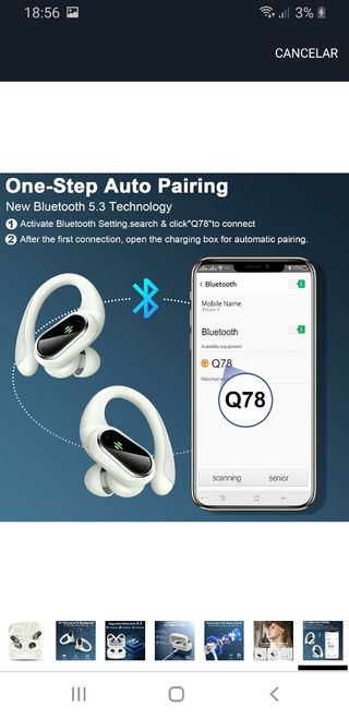 Auriculares Imlambrico Deportivos Bluetooth Blanco